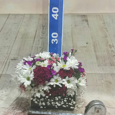 ısparta kütükde papatya ve renkli mevsim çiçekleri